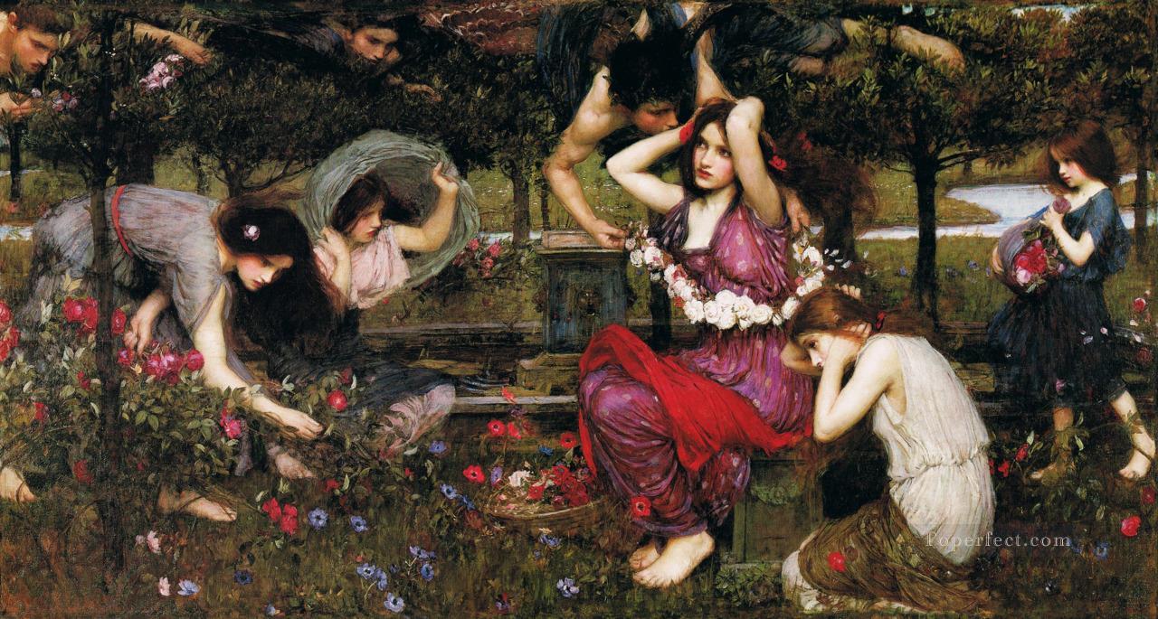 Flora and the zephyrs Greek female John William Waterhouse Oil Paintings